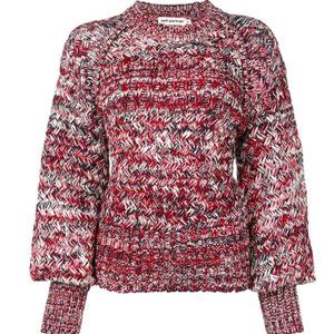 self-portrait Red Melange Crewneck Sweater